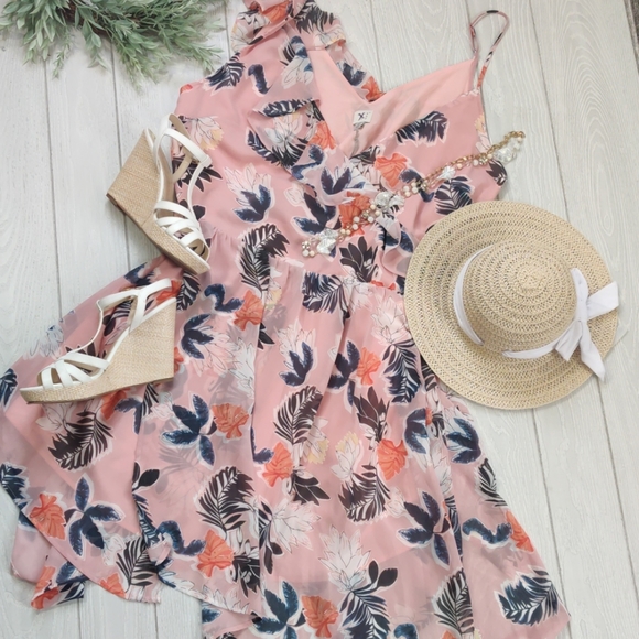 a new day Dresses & Skirts - A NEW DAY pink flowy floral wrap dress